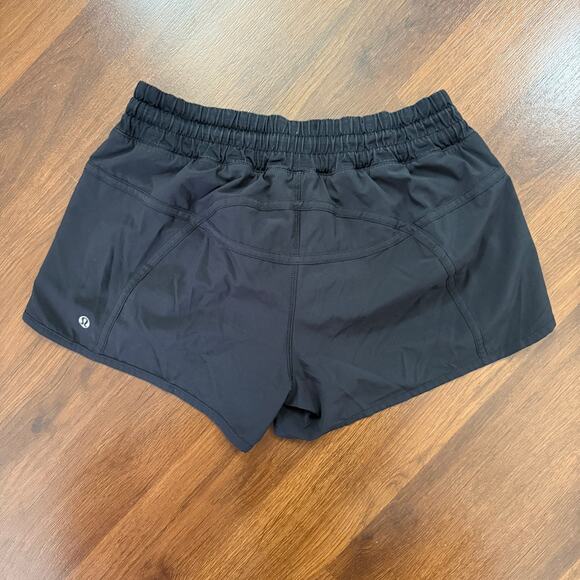 Lululemon Tracker Shorts Lined Black Sz 8 Athleisure Active Tennis Pickleball - Picture 2 of 8